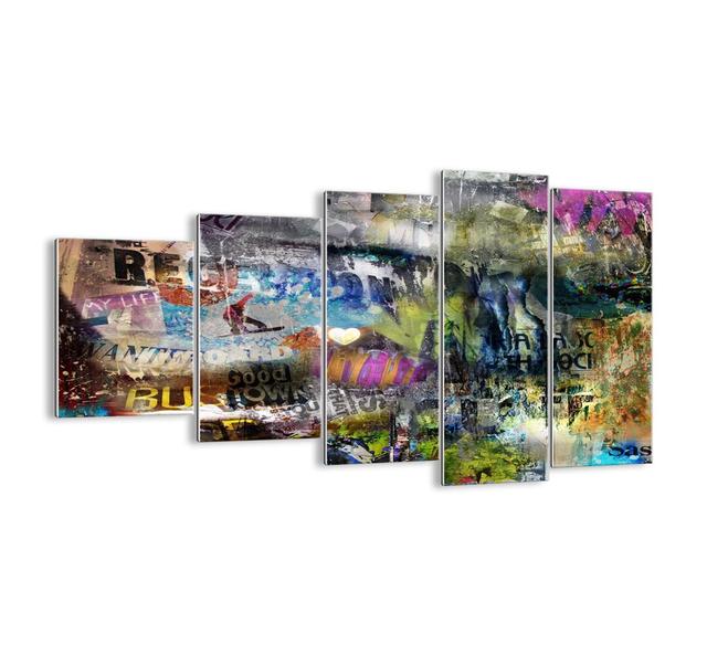 Collage of Memories - 5 Piece Unframed Graphic Art Print Set on Glass Ebern Designs Size: 60cm H x 100cm W x 1.8cm D on Productcaster.