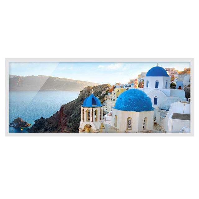 Santorini - Picture Frame Graphic Art Ebern Designs Size: 50cm H x 130cm W x 2cm D, Frame Option: White Framed on Productcaster.