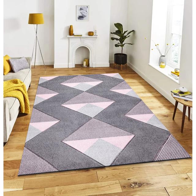 Luxury 3D Zigzag Area Large Rugs Living Room Bedroom Hallway Runner Carpet Mats Corrigan Studio Rug Size: Rectangle 60 x 110cm on Productcaster.