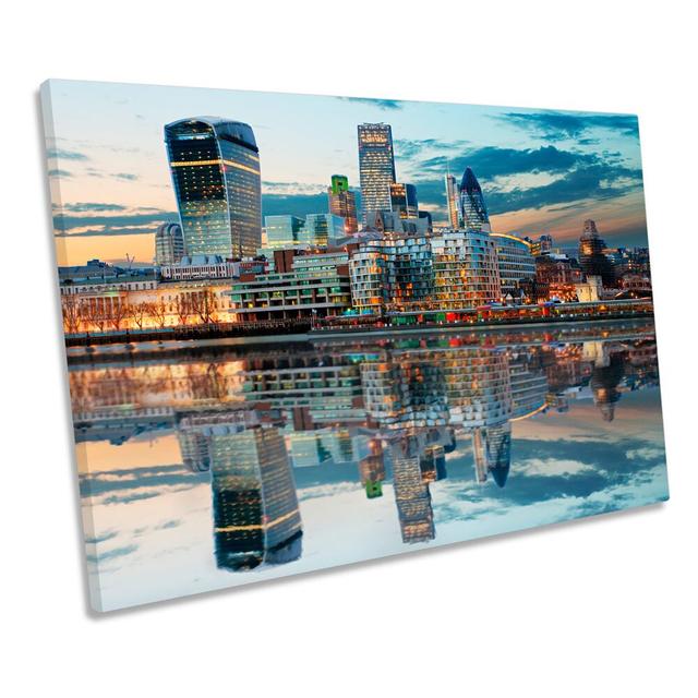 London City Skyline - Wrapped Canvas Print Canvas Geeks Size: 40.6cm H x 61cm W on Productcaster.