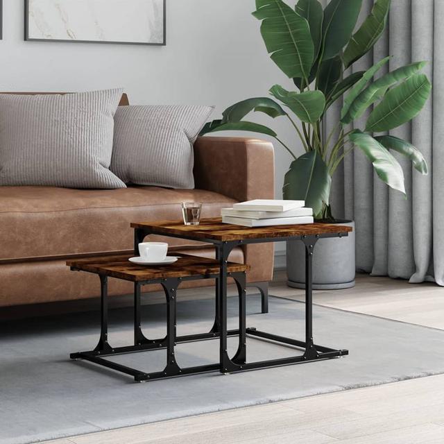 Lanell 4 Legs Coffee Table Borough Wharf Colour: Smoked oak on Productcaster.