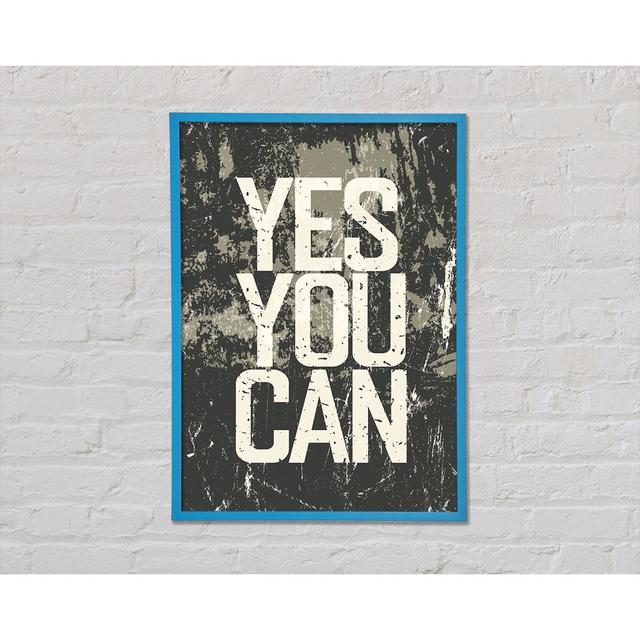 Yes You Can 3 - Print Happy Larry Format: Blue Framed Paper, Size: 29.7cm H x 21cm W x 2cm D on Productcaster.