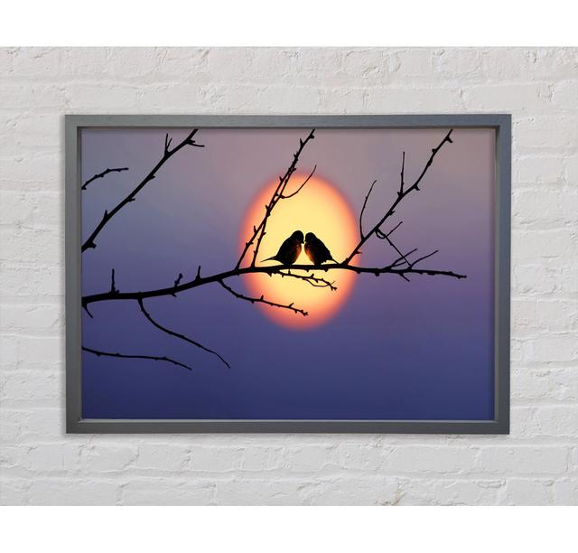 Love Bird Sunset - Print Brayden Studio Format: Silver Framed Paper, Size: 42cm H x 59.7cm W x 3.4cm D on Productcaster.