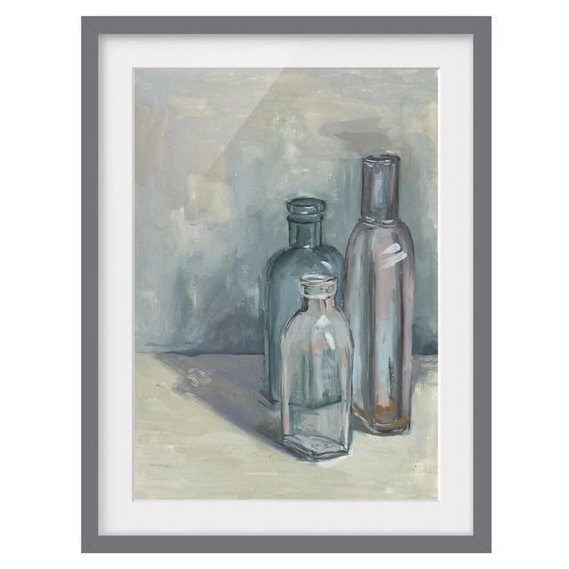 Still Life with Glass Bottles I - Picture Frame Painting Rosalind Wheeler Size: 40cm H x 30cm W x 2cm D, Frame Option: Grey on Productcaster.