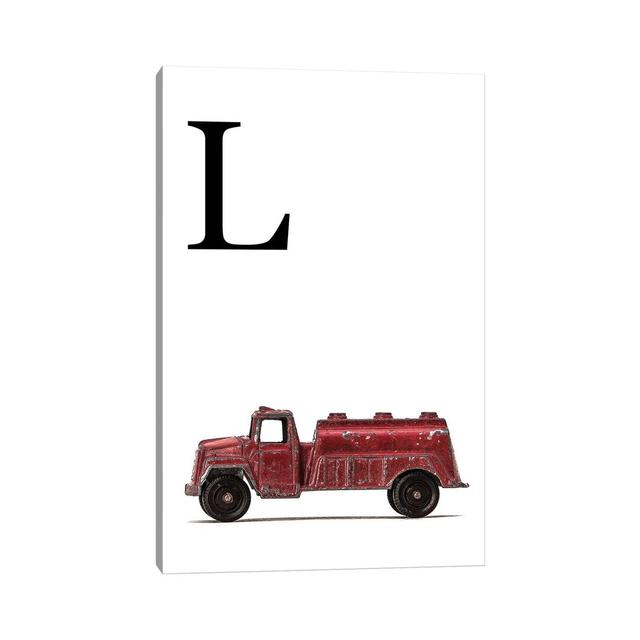 L Water Truck White Letter - Print on Canvas Williston Forge Size: 30.48cm H x 20.32cm W x 1.91cm D, Format: Wrapped Canvas on Productcaster.