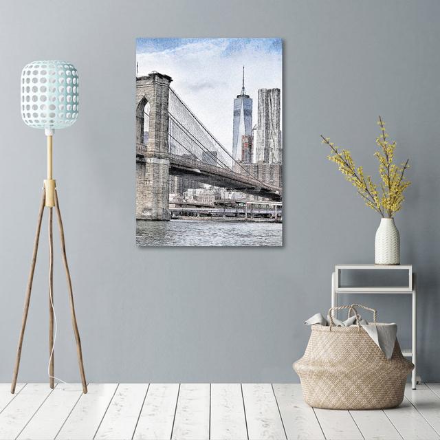 Canvas Print, Cities And Gray Architecture 16318 Ebern Designs Size: 120cm H x 80cm W x 3cm D on Productcaster.