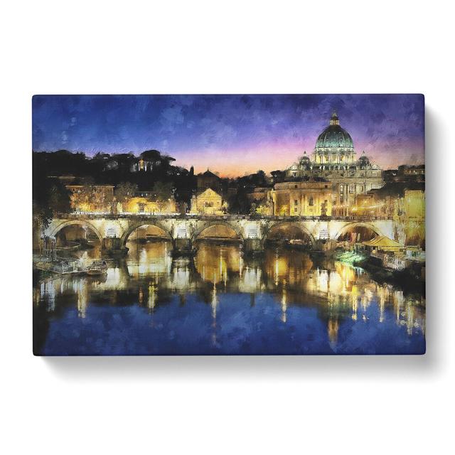 St. Peter's Basilica In Rome Italy - Wrapped Canvas Print East Urban Home Size: 40cm H x 60cm W x 3cm D on Productcaster.