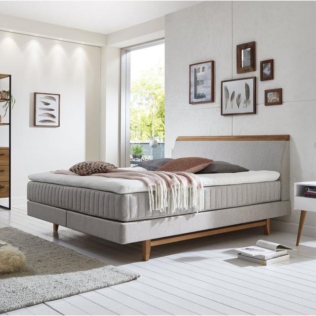 Boxspring Bed Bradon with Topper Brayden Studio Mattress Firmness: H2: Bis ca. 80kg / H3: Bis ca. 100kg, Size: 200 x 200cm on Productcaster.