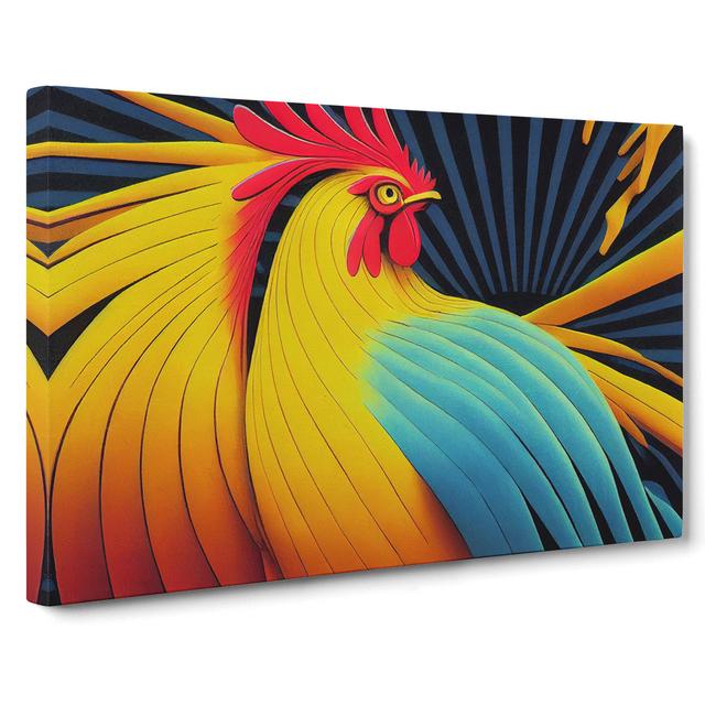 Blessed Rooster - Wrapped Canvas Painting Brambly Cottage Size: 40cm H x 60cm W x 3cm D on Productcaster.