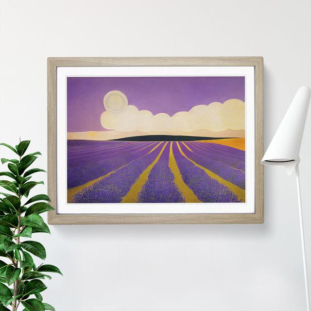 Handsome Lavender Flower Field - Single Picture Frame Print Marlow Home Co. Size: 25cm H x 34cm W x 2cm D, Format: Oak Framed on Productcaster.