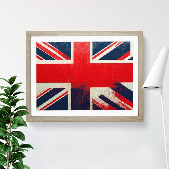 XH1022-9440X Union Jack Flag Vol.3 - Single Picture Frame Painting Borough Wharf Size: 25cm H x 34cm W x 2cm D, Frame Colour: Oak on Productcaster.