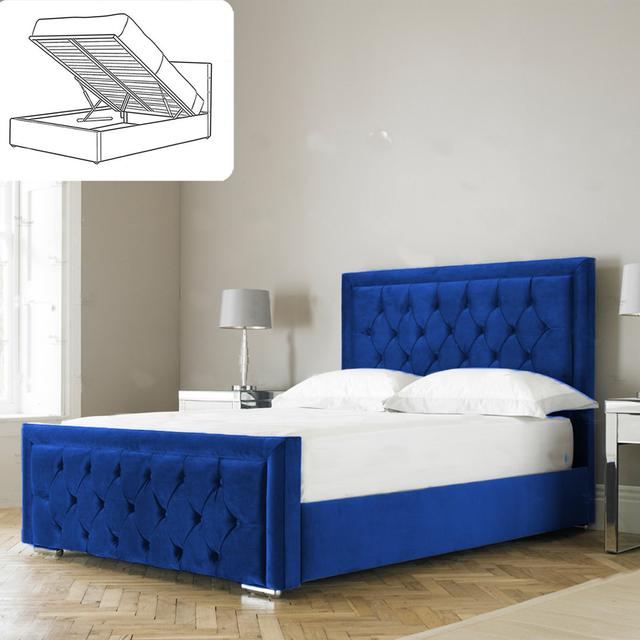 Averian Bed Canora Grey Size: Single (3'), Colour: Blue on Productcaster.