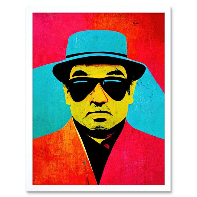 Pop Art Jazz Musician Sunglasses - Print Wee Blue Coo Size: 43cm H x 33cm W x 2cm D, Format: White Framed Unframed on Productcaster.