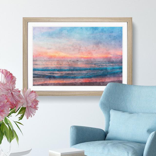 Sundown in Sri Lanka - Picture Frame Graphic Art Print East Urban Home Size: 62cm H x 87cm W x 2cm D, Format: Oak Framed on Productcaster.