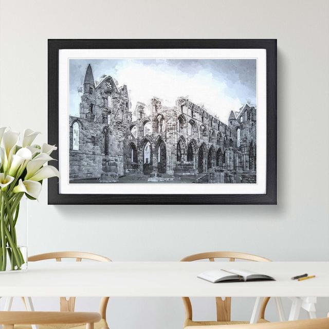 Ruins of Whitby Abbey in England in Abstract - Picture Frame Photograph Print East Urban Home Size: 60cm H x 91cm W x 2cm D, Frame Option: Black on Productcaster.