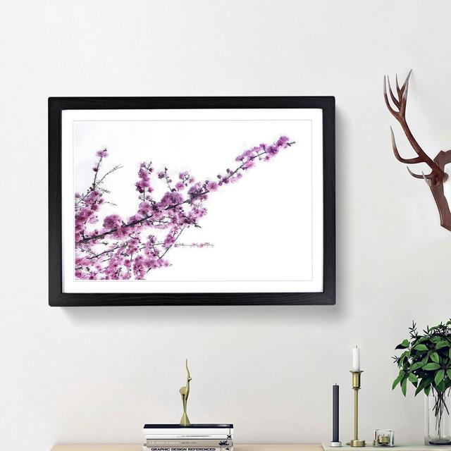 Pink Cherry Blossom Tree - Single Picture Frame Painting on MDF East Urban Home Frame Option: Black Framed, Size: 45cm H x 63cm W x 2cm D on Productcaster.