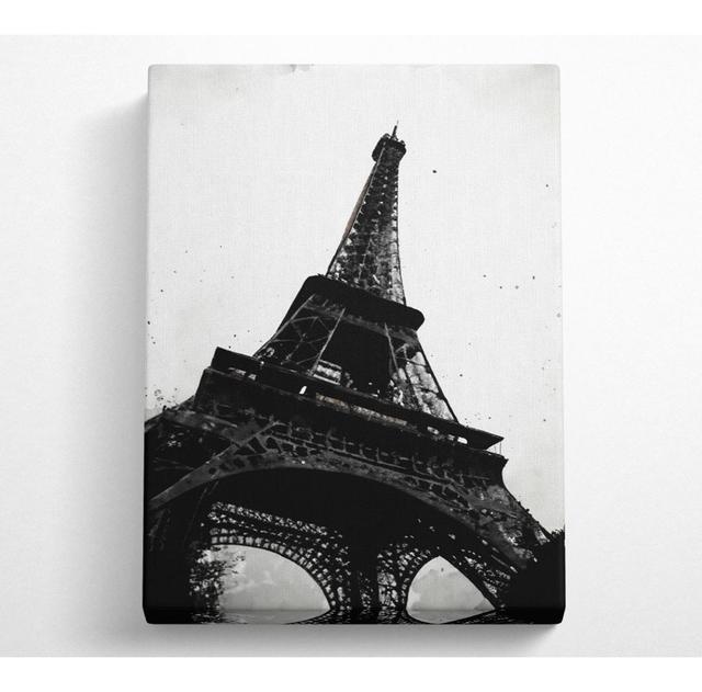 Paris Eiffel Tower B N W - Wrapped Canvas Art Prints ClassicLiving Size: 81.3cm H x 50.8cm W x 10cm D on Productcaster.