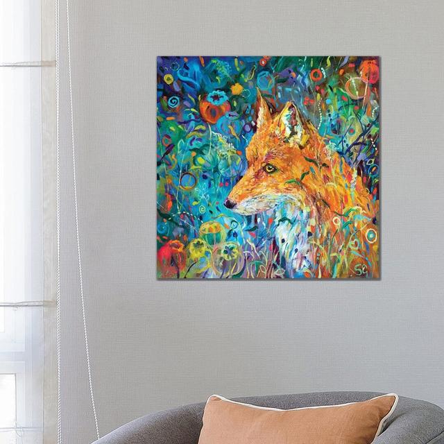 Poppyseed Fox by Sue Gardner - Painting on Canvas Ebern Designs Format: Wrapped Canvas, Size: 66.04cm H x 66.04cm W x 1.91cm D on Productcaster.