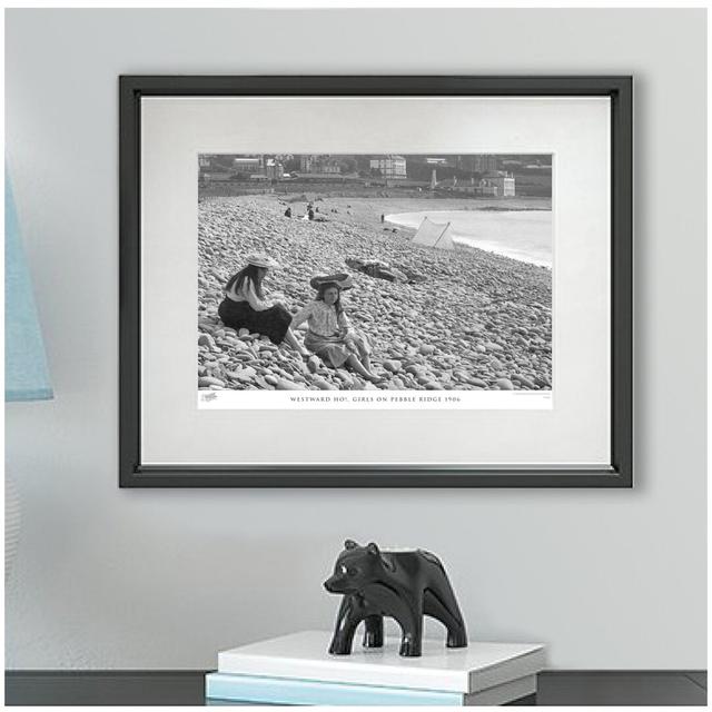 'Westward Ho!, Girls on Pebble Ridge 1906' by Francis Frith - Picture Frame Photograph Print on Paper The Francis Frith Collection Size: 45cm H x 60cm on Productcaster.