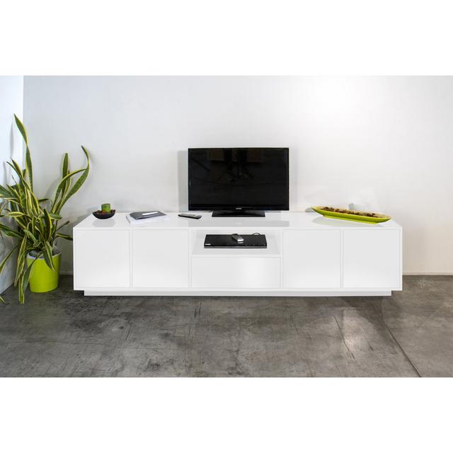 Taffy TV Stand for TVs up to 88" Wade Logan Colour: White Glossy on Productcaster.