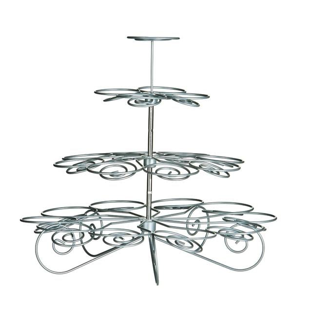 4 Tier Cupcake Stand Symple Stuff Colour: Grey on Productcaster.