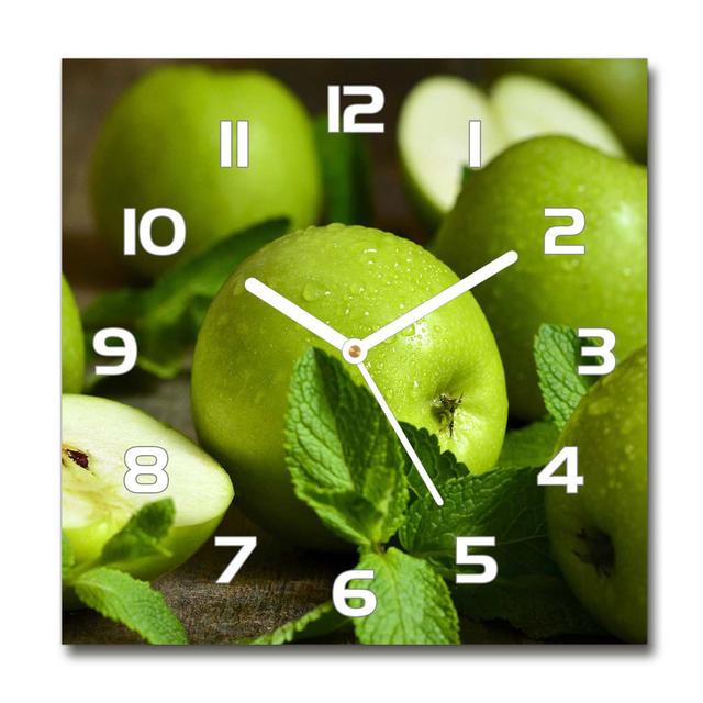 Analoge Wanduhr Johnye Apples 60 cm Geräuschlos East Urban Home Farbe: Weiß on Productcaster.