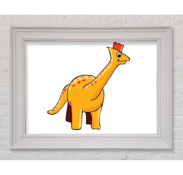 Großer Herbivore Dinosaurier Langer Hals - Einzelner Bilderrahmen Kunstdrucke Roomie Kidz Größe: 42cm H x 59,7cm B x 8cm T, Farbe: Weiß on Productcaster.