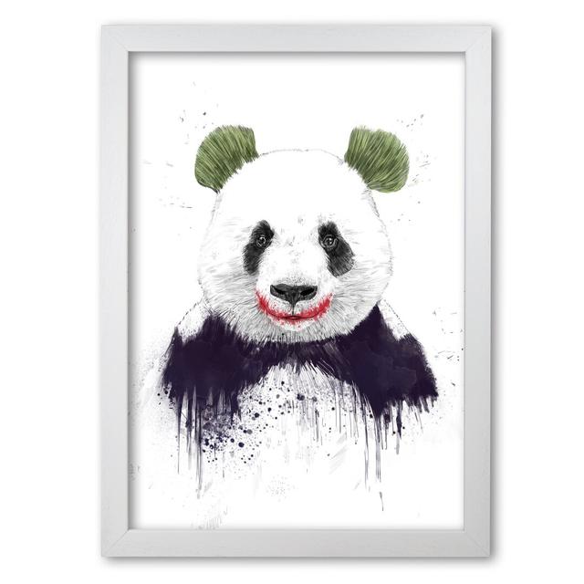 Jokerface Panda by Mercedes Lopes Charro - Print East Urban Home Frame Options: White Grain, Size: 84 cm H x 59.4 cm W x 5 cm D on Productcaster.