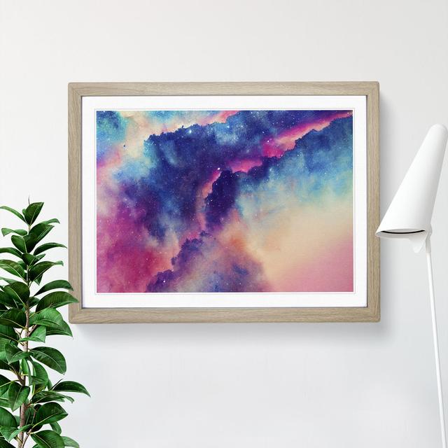 Galaxy Watercolour Vol.4 - Picture Frame Graphic Art Metro Lane Frame Colour: Oak Framed, Size: 25cm H x 34cm W x 2cm D on Productcaster.