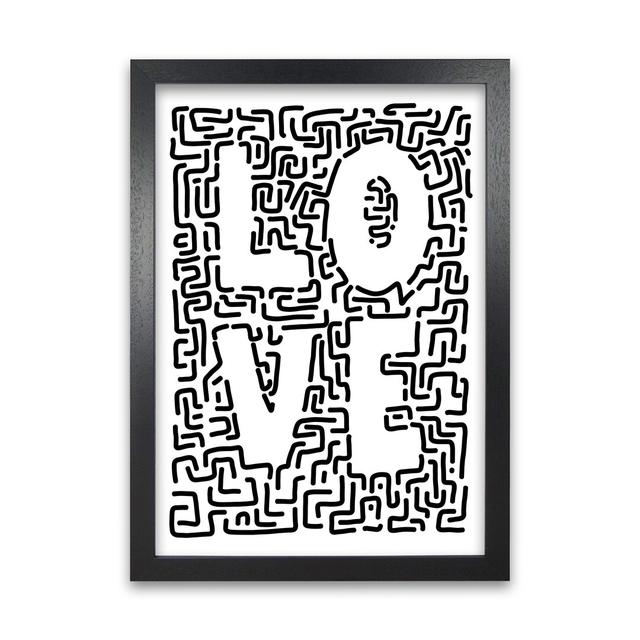 Doodle Love Original - Graphic Art Print on Paper 17 Stories Frame Option: Black Frame, Size: 30cm H x 21cm W x 3cm D on Productcaster.