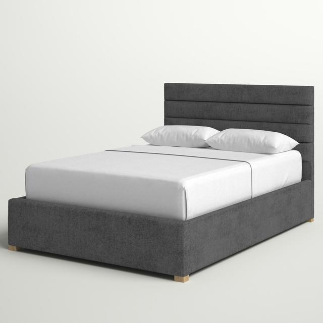 Tyson Upholstered Ottoman Bed Hykkon Size: Super King (6'), Colour: Silver on Productcaster.