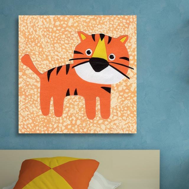 Tiger Roar by Olivias Easel Graphic Art Wrapped on Canvas East Urban Home Size: 30cm H x 30cm W on Productcaster.