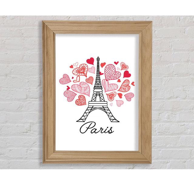 Eiffel Tower Love 2 - Single Picture Frame Art Prints Bright Star Size: 42cm H x 29.7cm W x 8cm D on Productcaster.