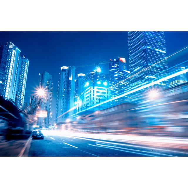 Fast Moving Cars at Night by Liufuyu - Wrapped Canvas Photograph 17 Stories Size: 51cm H x 76cm W on Productcaster.