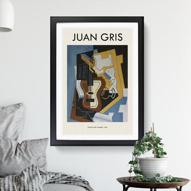 Guitar with Clarinet by Juan Gris - Picture Frame Graphic Art East Urban Home Size: 65cm H x 48cm W x 2cm D, Frame Option: Black Framed on Productcaster.