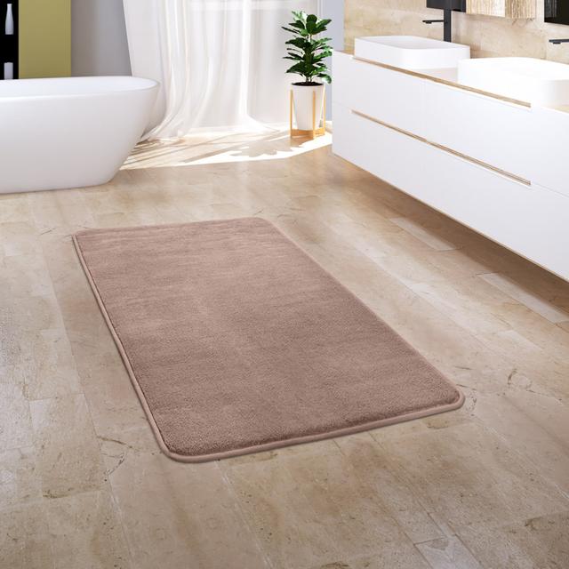 Corby Rectangle Bath Mat Paco Home Size: 70cm W x 120cm L, Colour: Beige on Productcaster.