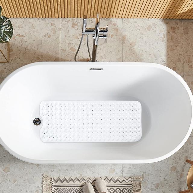 Miltona Rectangle Non-Slip Bath Mat Belfry Bathroom Colour: White on Productcaster.