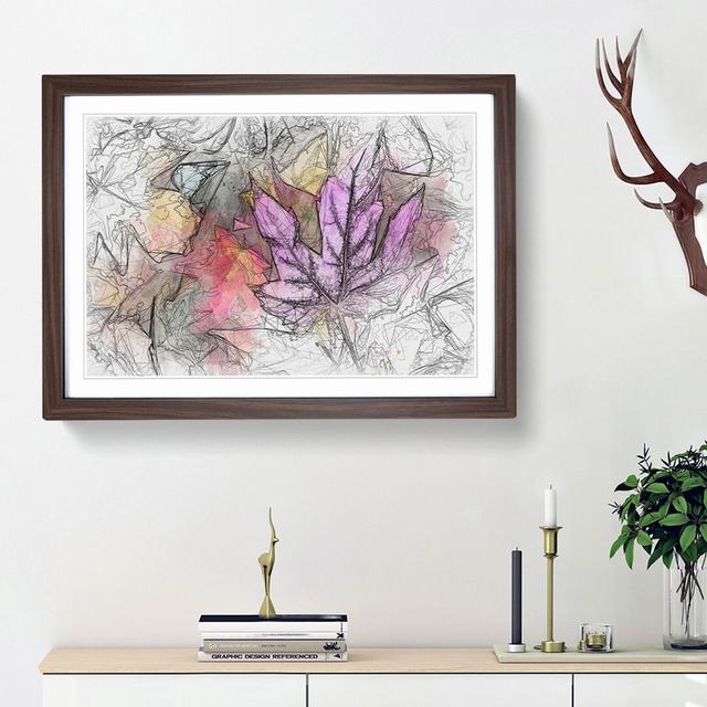 Colourful Autumn Leaves in Abstract - Picture Frame Graphic Art Print East Urban Home Size: 48cm H x 65cm W x 2cm D, Frame Option: Walnut Framed on Productcaster.