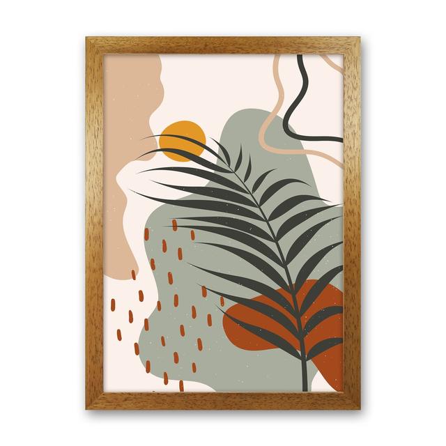 Botanical Abstract 201 - Print 17 Stories Size: 34cm H x 25cm W x 3cm D, Frame Option: Brown Framed on Productcaster.