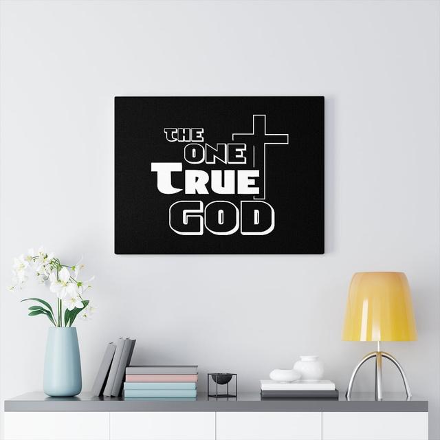 The One True God - Wrapped Canvas Typography Blue Elephant Size: 61cm H x 76cm W on Productcaster.