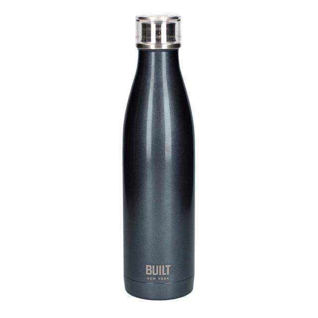 740ml Double Walled Stainless Steel Water Bottle Built Colour: Charcoal on Productcaster.