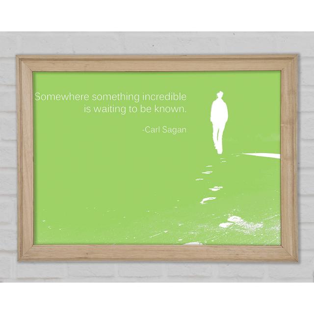 Carl Sagan Somewhere Something - Single Picture Frame Typography Happy Larry Colour: Lime Green, Size: 59.7cm H x 84.1cm W x 1.5cm D on Productcaster.