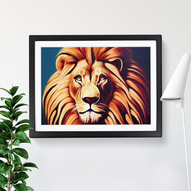 Prime Lion - Picture Frame Graphic Art Latitude Vive Size: 25cm H x 34cm W x 2cm D, Frame Colour: Black Framed on Productcaster.