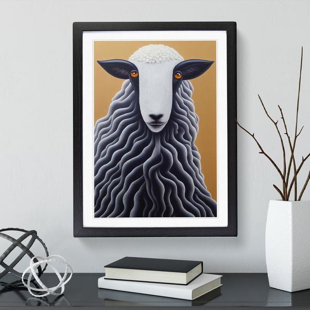 Remarkable Sheep - Picture Frame Graphic Art Harriet Bee Frame Colour: Black, Size: 64cm H x 46cm W x 2cm D on Productcaster.