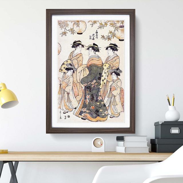 Women & Girls by Chobunsai Eishi - Picture Frame Painting Print East Urban Home Frame Option: Walnut Framed, Size: 36cm H x 27cm W x 2cm D on Productcaster.