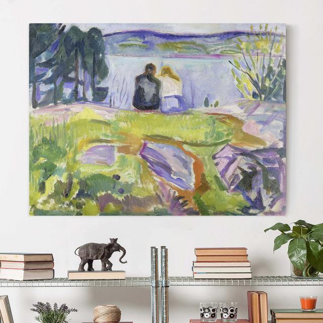 Edvard Munch - Spring (Lovers on the Shore) Art Print on Canvas Rosalind Wheeler Size: 75cm H x 100cm W on Productcaster.