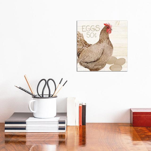 Life on the Farm: Chicken III by Kathleen Parr McKenna - Wrapped Canvas Graphic Art Brambly Cottage Size: 30.48cm H x 30.48cm W x 1.91cm D on Productcaster.