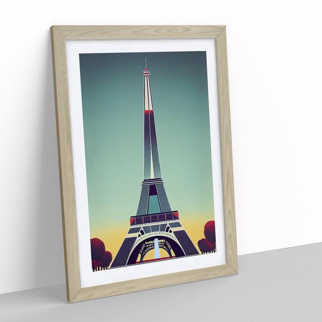 Art Deco Eiffel Tower No.3 - Picture Frame Graphic Art Lily Manor Size: 64cm H x 46cm W, Frame Colour: Beige on Productcaster.