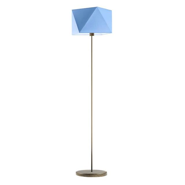 160 cm Stehlampe Ayanle 17 Stories Schirmfarbe: Blau, Gestellausführung: Antikgold on Productcaster.