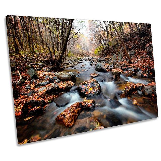 Forest Landscape Brown River Picture CANVAS WALL ART Print Union Rustic Size: 50.8cm H x 76.2cm W on Productcaster.